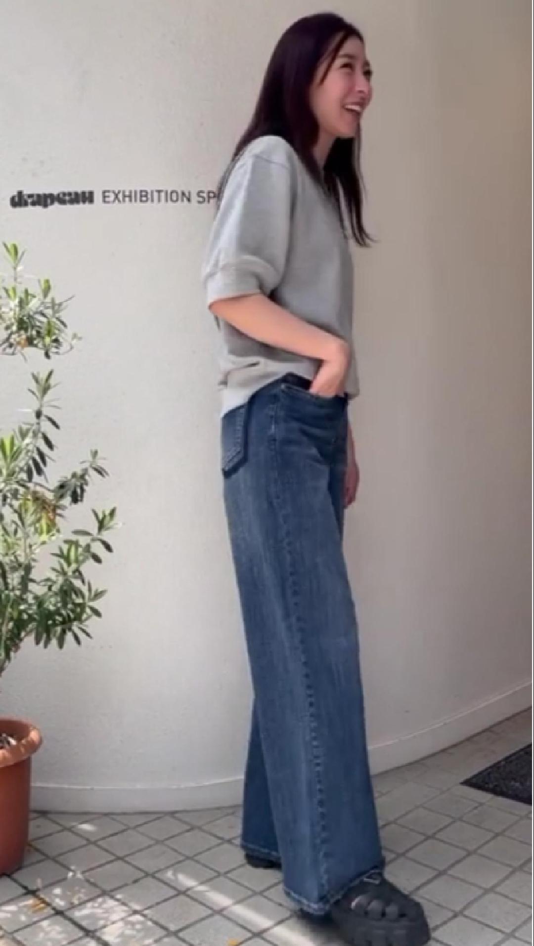 美品INDIMARK ワイドレッグデニム サイズ24ダークブルー インディマーク / ニューワイド デニム | BRAND,INDIMARK